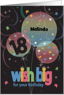 Birthday for 18 Year Old, Wish Big Balloon Trio with Custom Name card