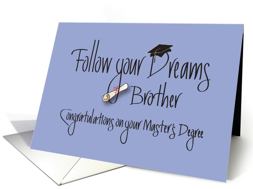 Graduation for Brother for Master's Degree, Diploma card (1212634)