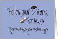 Graduation for Son in Law for Master’s Degree, Diploma card