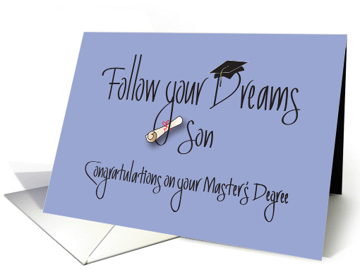 Graduation for Son for Master's Degree, with Diploma card (1212642)