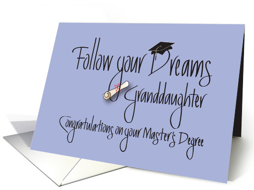 Graduation for Granddaughter for Master's Degree, Diploma card