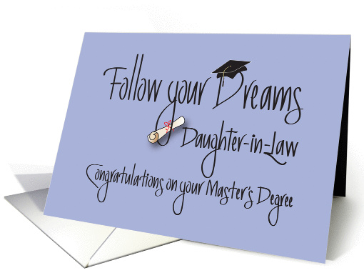Graduation for Daughter in Law for Master's Degree, Diploma card