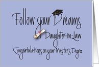 Graduation for Daughter in Law for Master’s Degree, Diploma card
