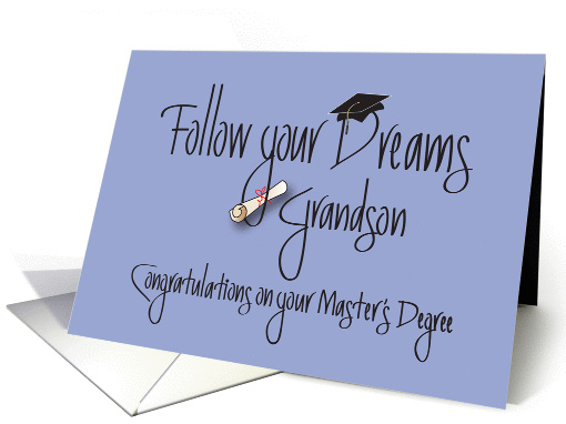 Graduation for Grandson for Master's Degree, with Diploma card
