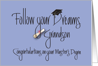 Graduation for Grandson for Master’s Degree, with Diploma card