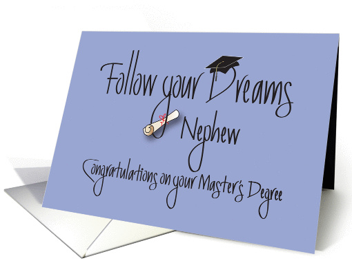 Graduation for Nephew for Master's Degree, with Diploma card (1212662)