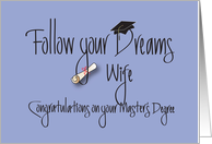 Graduation for Wife for Master’s Degree, with Diploma card