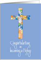 Congratulations on Becoming a Bishop, Stained Glass Cross card