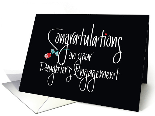 Congratulations on your Daughter's Engagement, with Red Rose card
