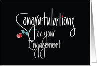 Congratulations on your Engagement, with Long Stem Red Rose card