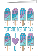 Father’s Day for Dad with Bright Colored Ice Pops with Hearts card