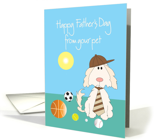 Father's Day from Pet, Dog with Tie and Baseball Cap card (1225620)