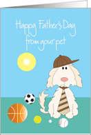 Father’s Day from Pet, Dog with Tie and Baseball Cap card