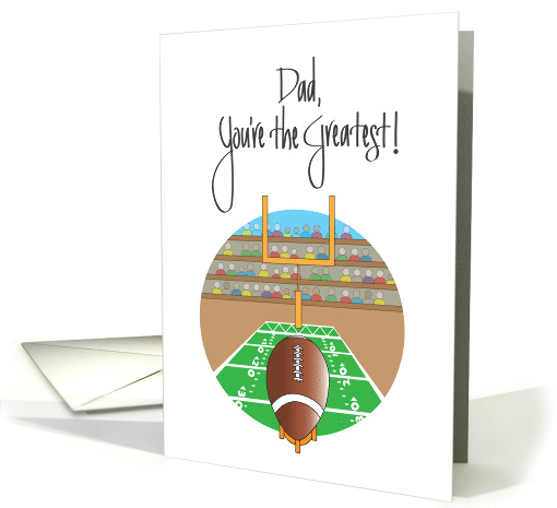 Birthday for Dad with Football and Goalpost card (1228020)