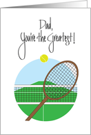 Birthday for Dad with Tennis Racquet and Tennis Ball card
