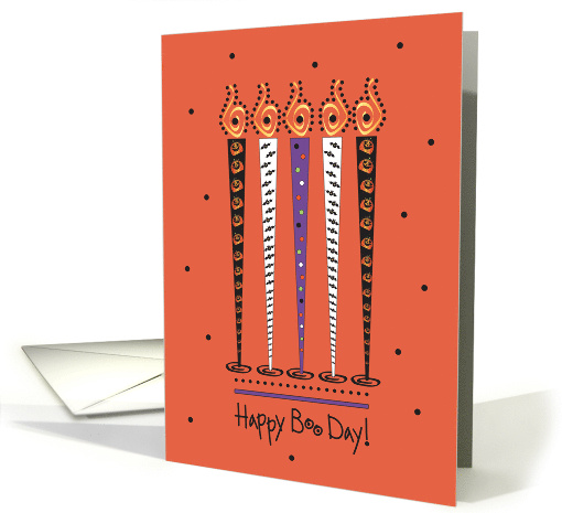 Hand Lettered Birthday on Halloween Boo Day Colorful... (1228088)