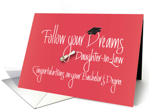 Graduation Daughter-in-Law, Bachelor's Degree with Diploma card