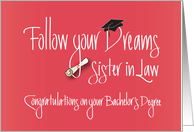 Graduation for Sister in Law, Bachelor’s Degree with Diploma card