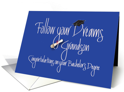 Graduation for Grandson, Bachelor's Degree with Diploma card (1228210)