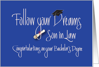 Graduation for Son in Law, Bachelor’s Degree with Diploma card