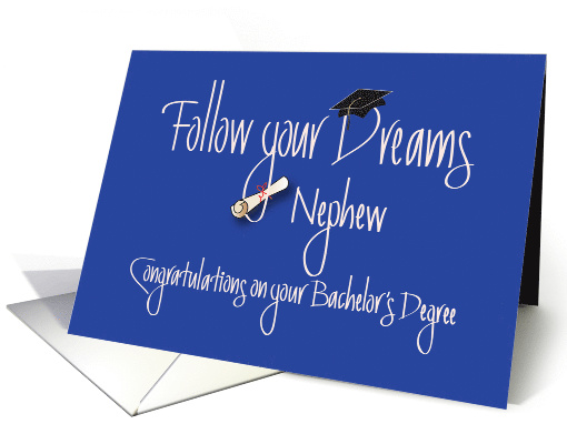 Graduation for Nephew, Bachelor's Degree with Diploma card (1228232)