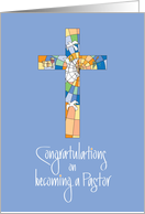 Congratulations on Becoming Pastor, Cross & Hand Lettering card