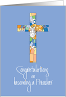 Congratulations on Becoming Preacher, Stained Glass Cross card