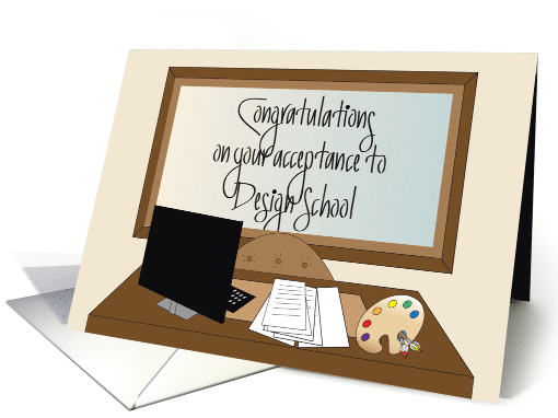 Congratulations on Acceptance to Design School, with Palette card