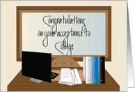 Hand Lettered Congratulations on Acceptance to College card