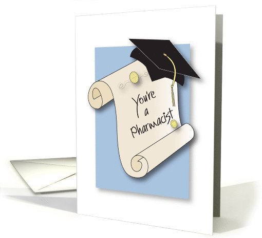 Graduation Congratulations for Pharmacist, with Diploma card (1235536)