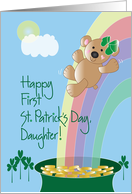 First St. Patrick’s Day for Daughter, Bear on Rainbow card