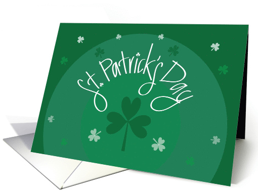 Hand Lettered St. Patrick's Day with Shamrocks and Circles card
