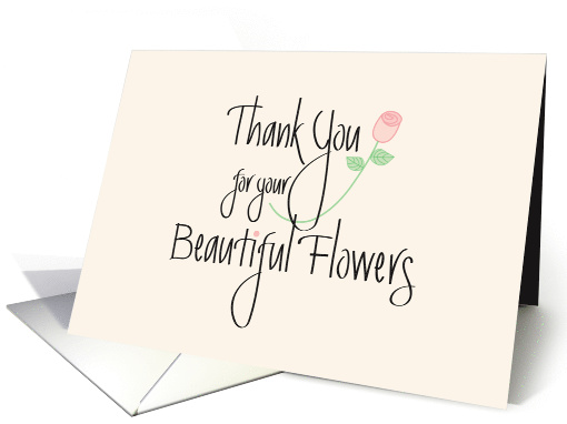 Thank You for your Beautiful Flowers, with Long Stem Rose card