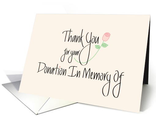 Thank You for your Donation In Memory Of, Handlettered card (1240648)