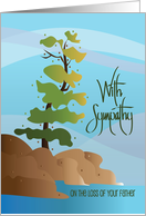 Hand Lettered Sympathy for Loss of Father Water Color Tree on Rocks card
