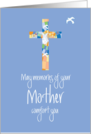 Sympathy for Loss of Mother, Blue Stained Glass Cross card
