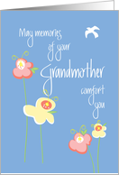 Sympathy for Loss of Grandmother, Cheerful Flowers and Dove card