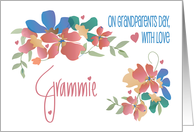 Grandparents Day for Grammie, Cheerful Flowers & Hand Lettering card