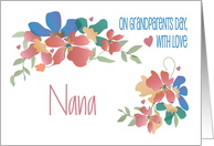 Grandparents Day for Nana, Cheerful Flowers & Hand Lettering card