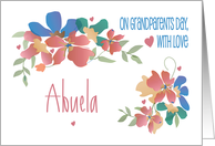 Grandparents Day for Abuela, Cheerful Flowers & Hand Lettering card