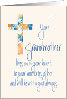 Sympathy in Loss of Grandmother, Stained Glass Cross card