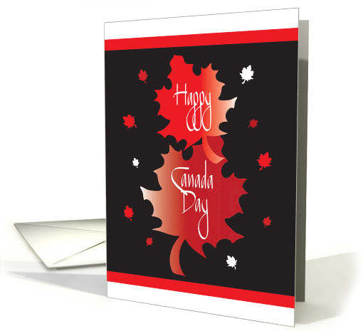 Canada Day with Stacked and Overlapping Red Maple Leaves card