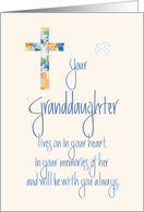 Sympathy in Loss of Granddaughter, Stained Glass Cross card