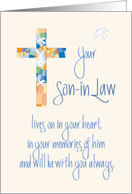 Sympathy in Loss of Son in Law, Stained Glass Cross card