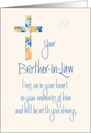 Sympathy in Loss of Brother in Law, Stained Glass Cross card