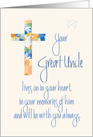 Sympathy in Loss of Great Uncle, Stained Glass Cross card