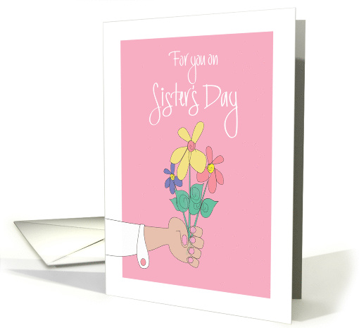 Sister's Day, with Flower Bouquet Offered by Hand card (1247364)