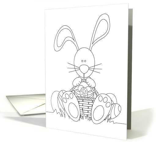 Some Bunny Easter Coloring Card, Bunny with Easter Eggs card (1252176)