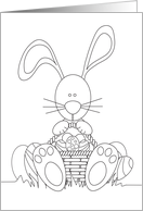 Some Bunny Easter Coloring Card, Bunny with Easter Eggs card