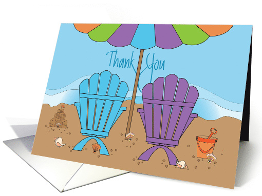 Thank You with Two Beach Chairs on Beach in Front of... (1252884)